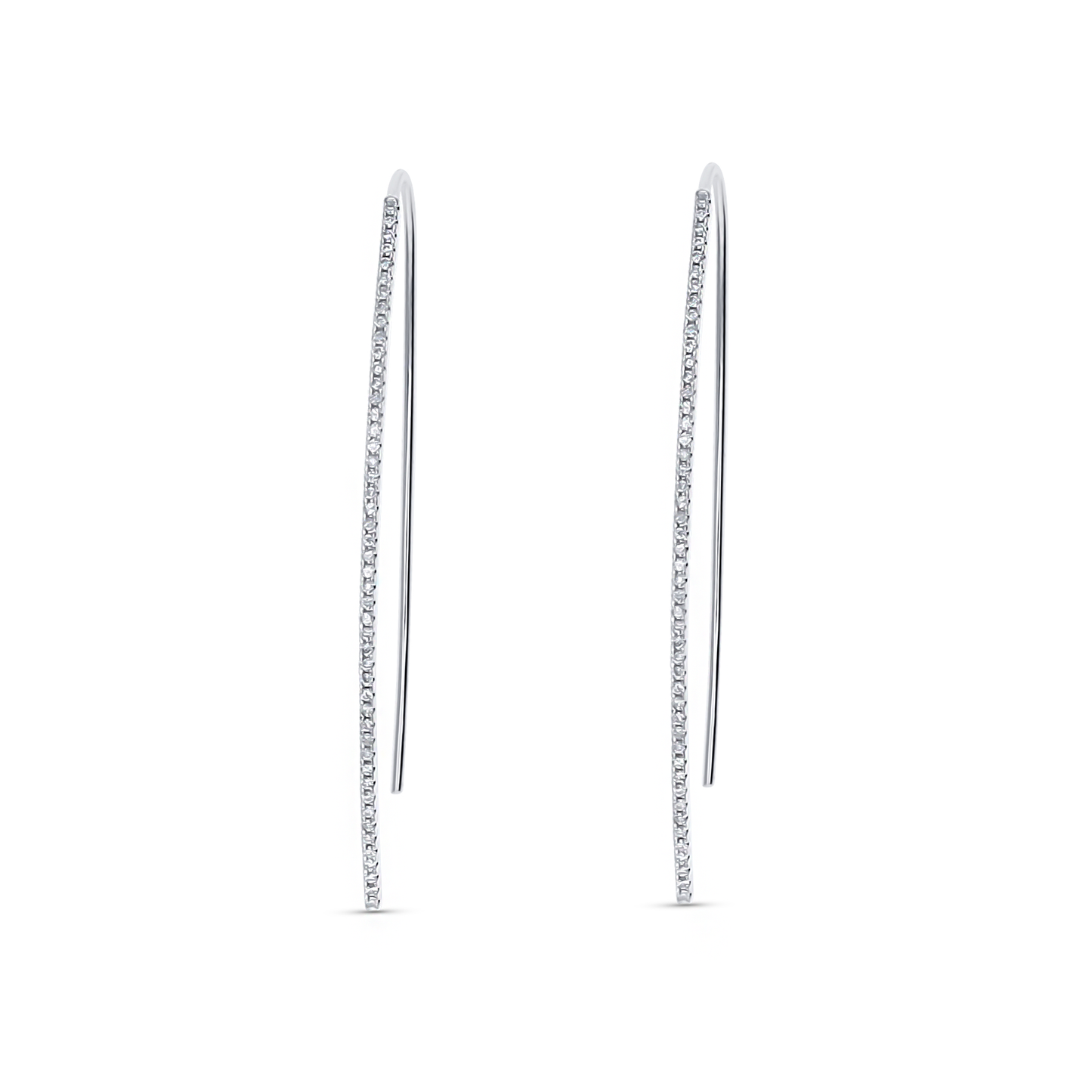 Minimal Diamond Hoop Earrings in 14kt Gold