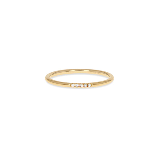 Extra Thin Diamond Solid Gold Ring | Alexandra Marks Jewelry