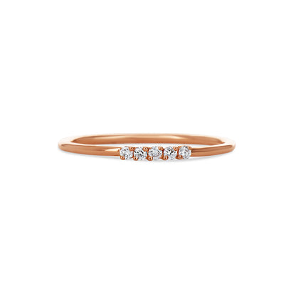Dainty Diamond Rose Gold Ring 