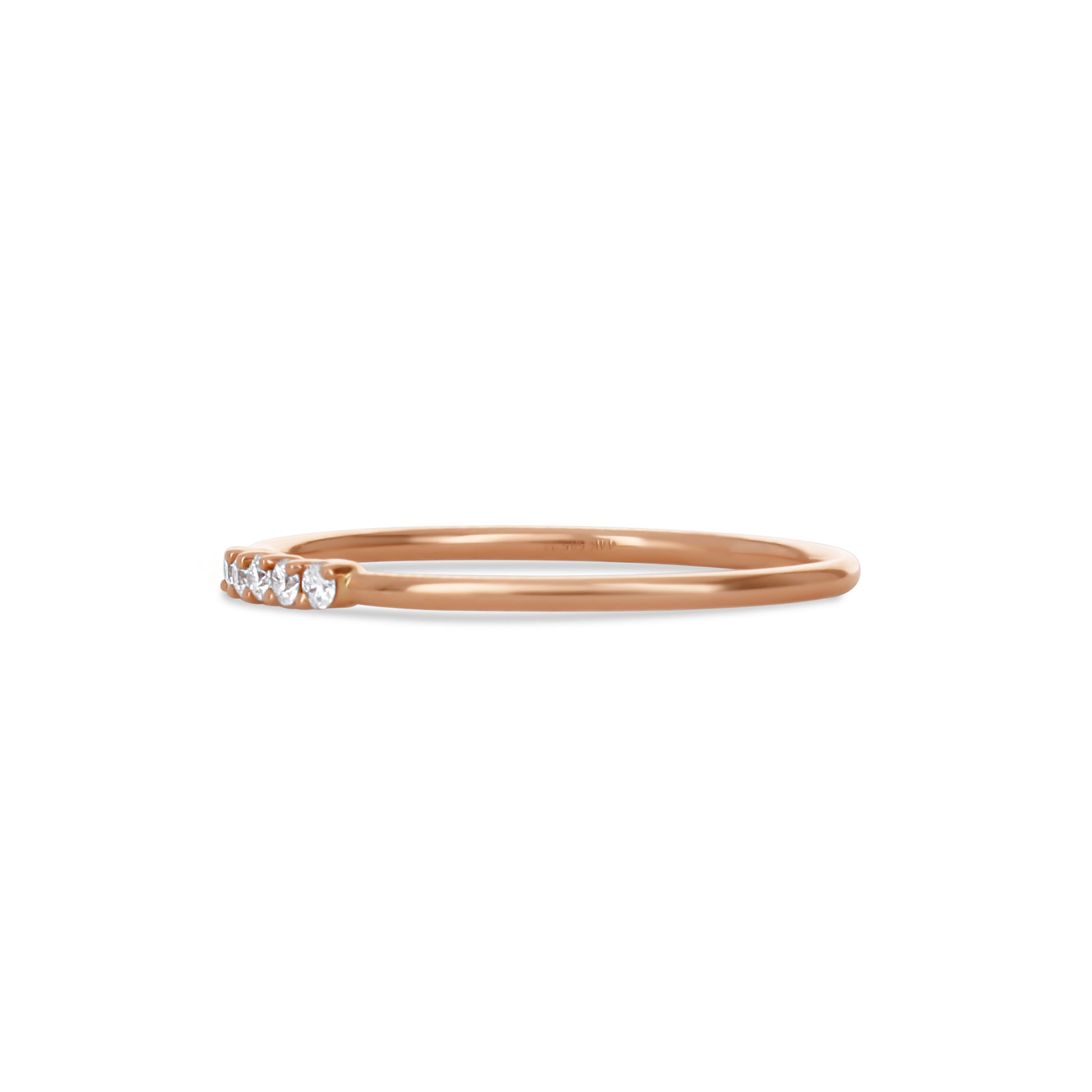 Thin Diamond Ring in 14kt Rose Gold