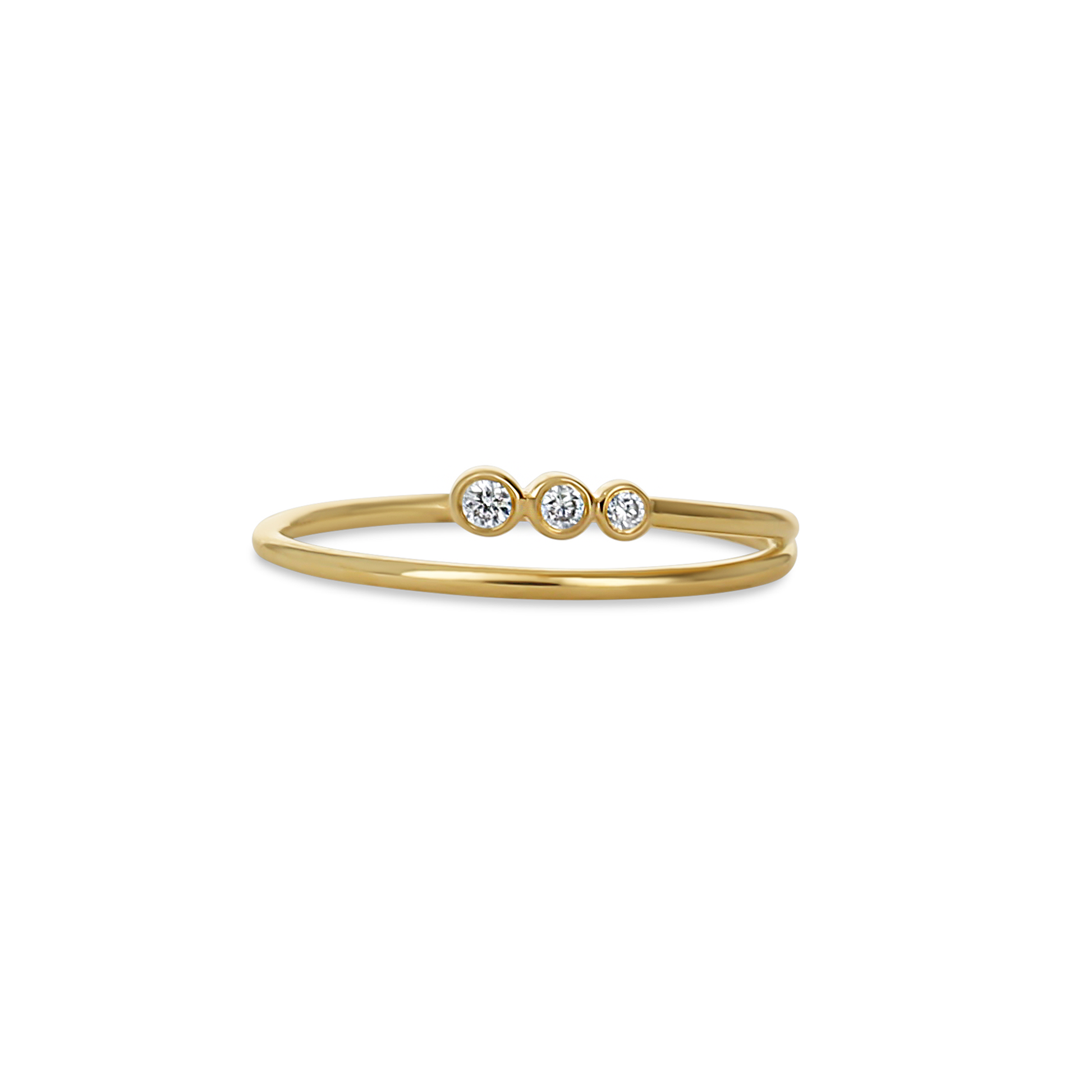 Thin Wrapped Diamond Ring in 14kt Yellow Gold from Alexandra Marks Jewelry