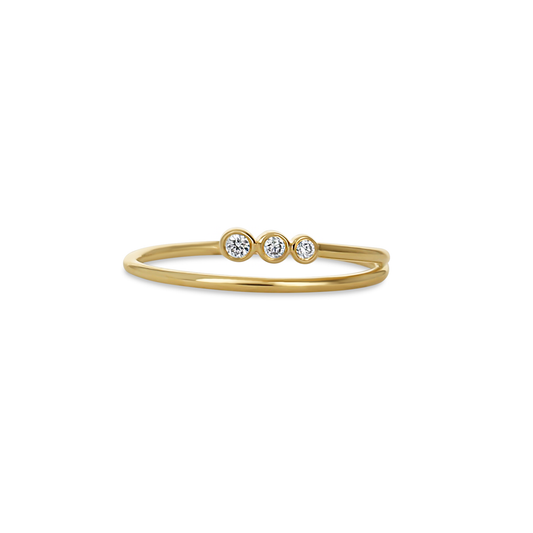 Thin Wrapped Diamond Ring in 14kt Yellow Gold from Alexandra Marks Jewelry