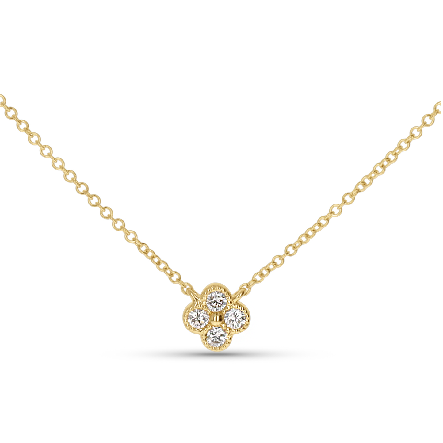 Mini Diamond Clover Necklace from Alexandra Marks Jewelry