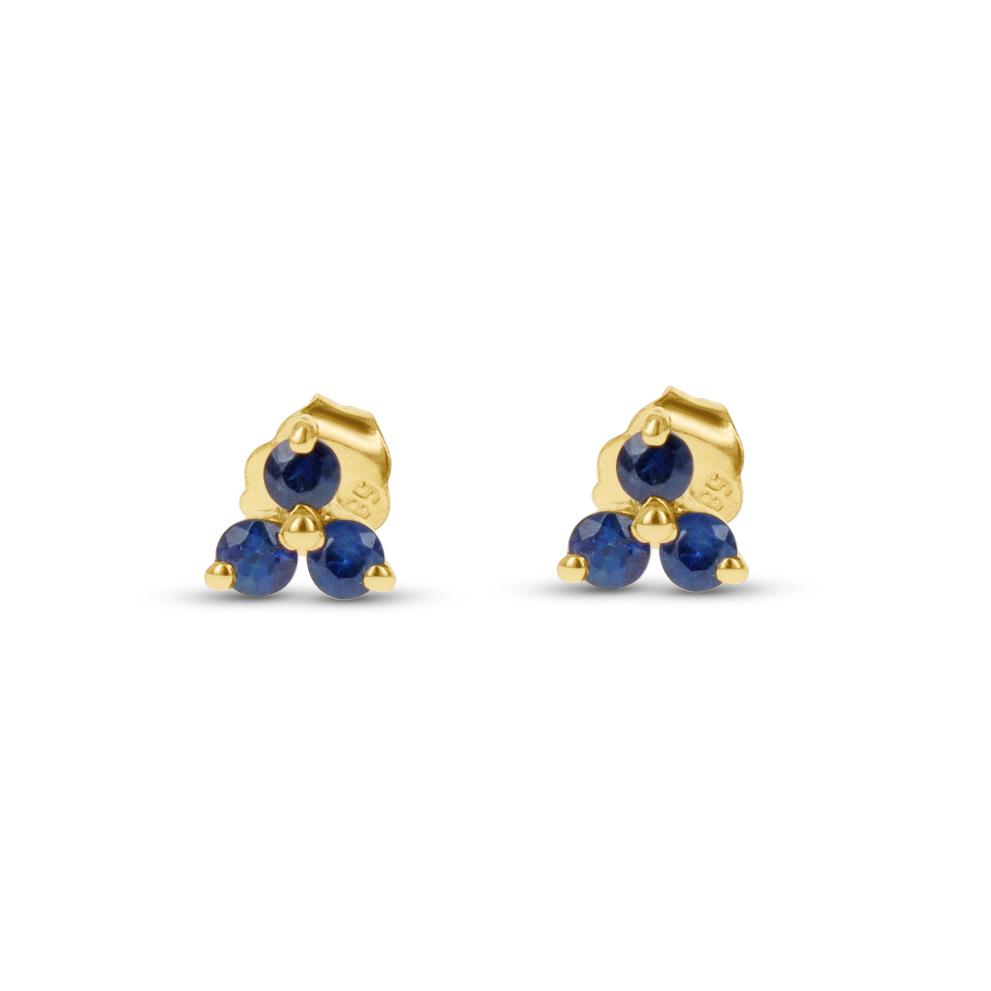 Blue Gemstone Earrings in Gold