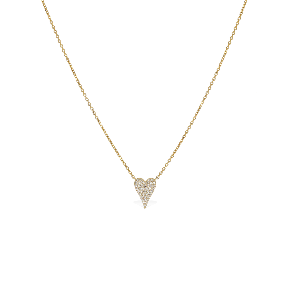 
            
                Load image into Gallery viewer, Mini Diamond Heart Necklace in Gold from Alexandra Marks Jewelry
            
        