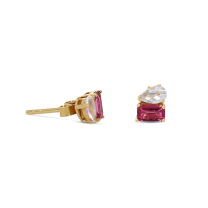 Toi En Moi Gemstone Stud Earrings in 14kt Gold | Alexandra Marks Jewelry