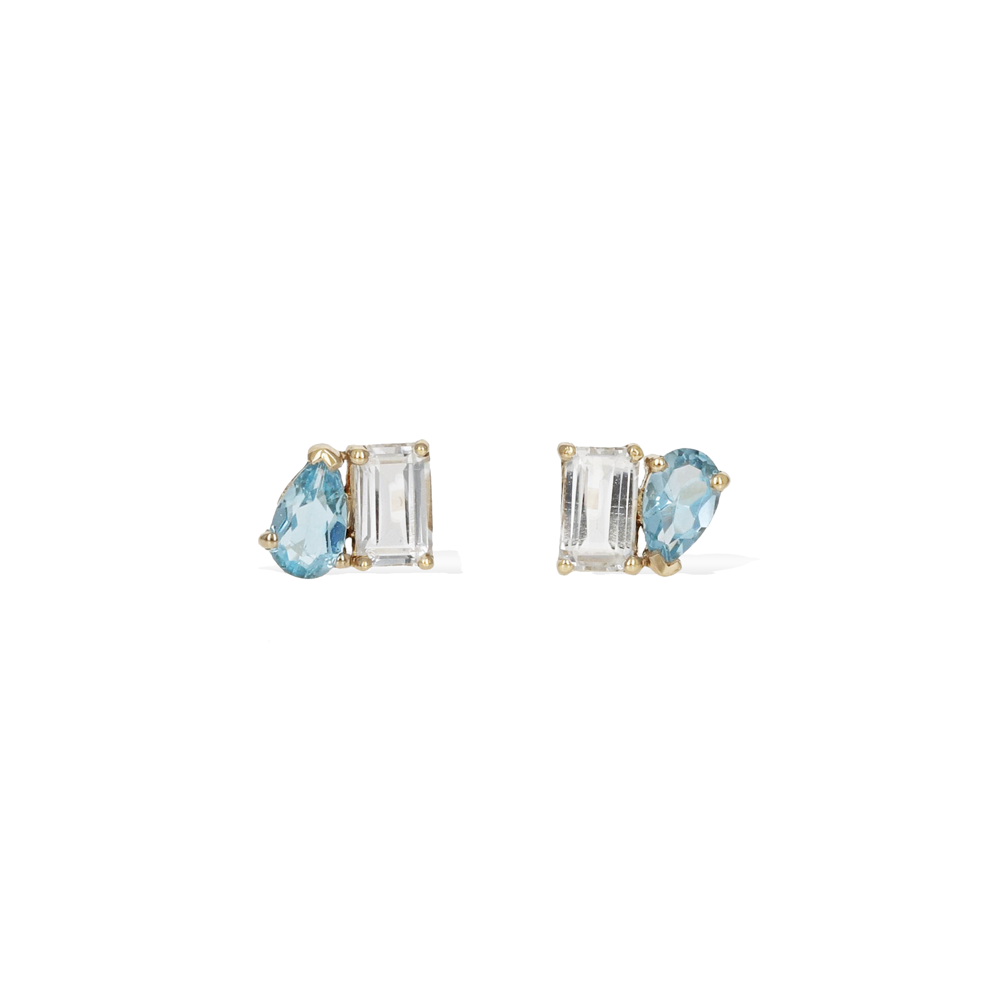 Blue Topaz Toi et Moi Stud Earrings from Alexandra Marks Jewelry
