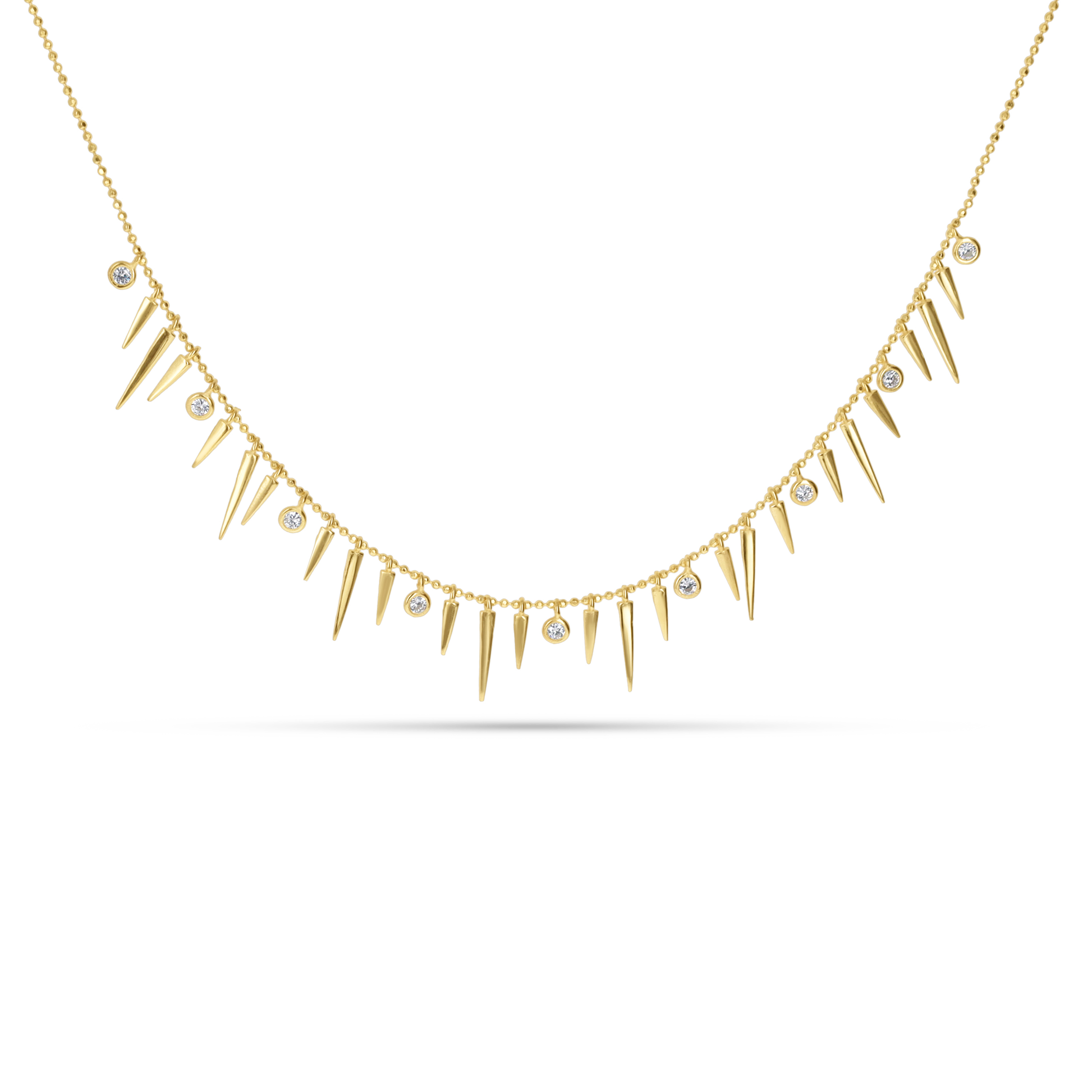 Geometric Spike Charm Choker Necklace in Gold from Alexandra Marks Jewelry