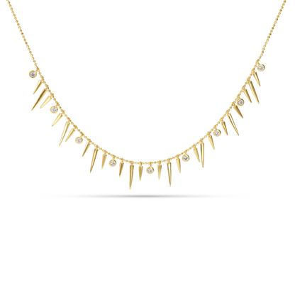 Geometric Spike Charm Choker Necklace in Gold from Alexandra Marks Jewelry
