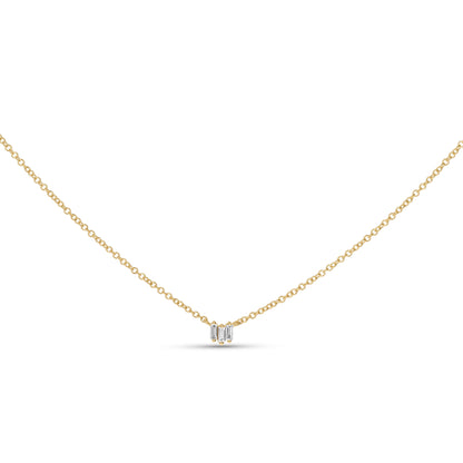 Mini Diamond Baguette Bar Necklace in Gold from Alexandra Marks Jewelry