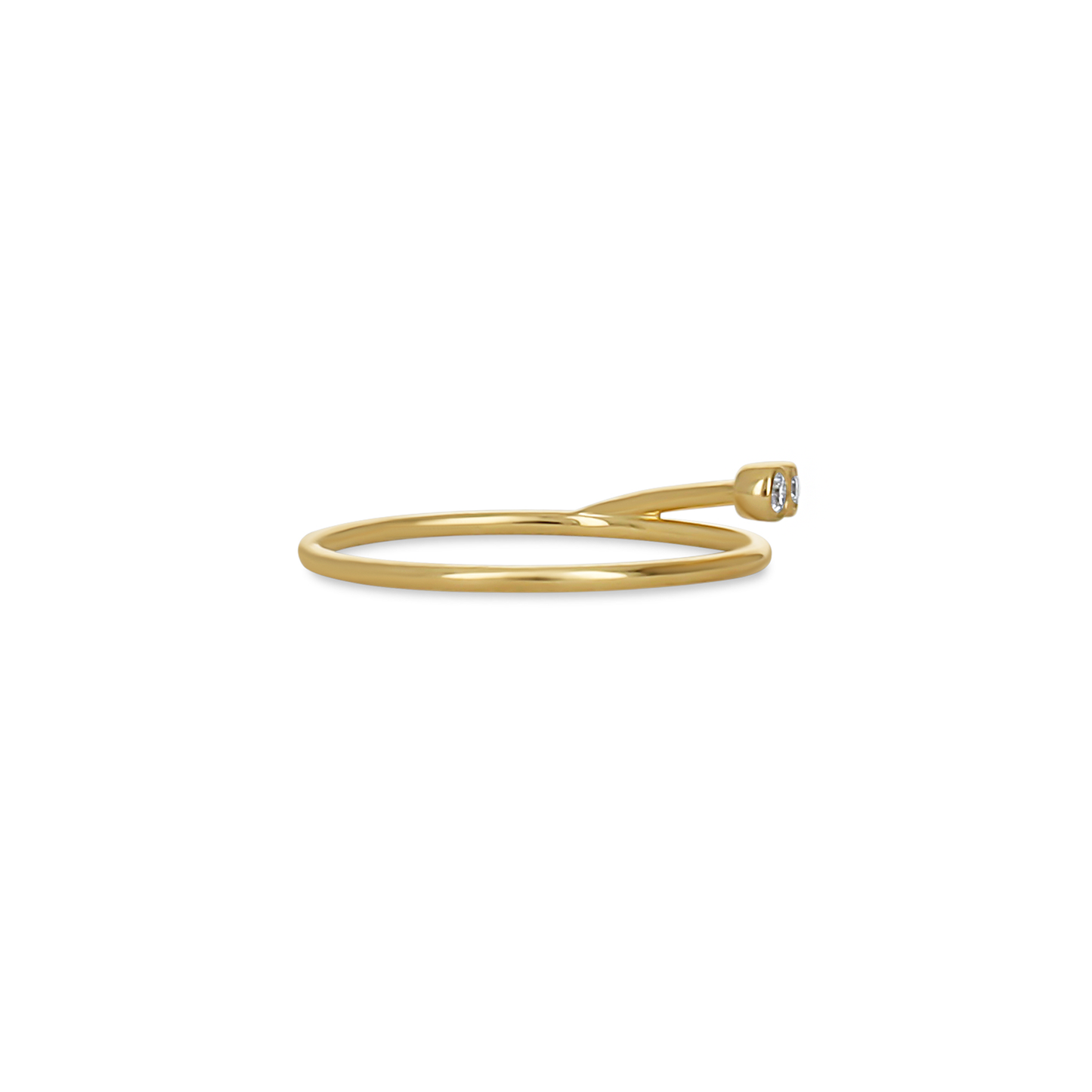 Tiny 14kt Gold Ring with 3 round diamonds