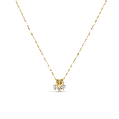 Dainty Gold Triple Charm Necklace from Alexandra Marks Jewelry