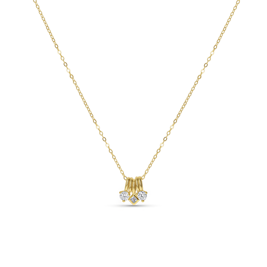 Dainty Gold Triple Charm Necklace from Alexandra Marks Jewelry