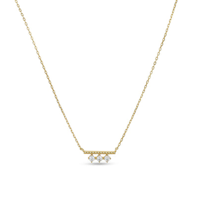 Triple CZ Gold Bar Necklace From Alexandra Marks Jewelry