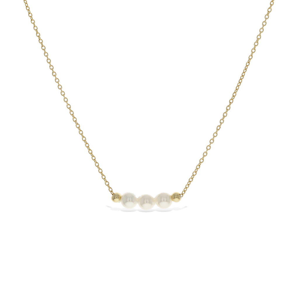 White Pearl Bar Necklace in Gold from Alexandra marks jewelry