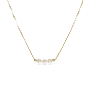 White Pearl Bar Necklace in Gold from Alexandra marks jewelry