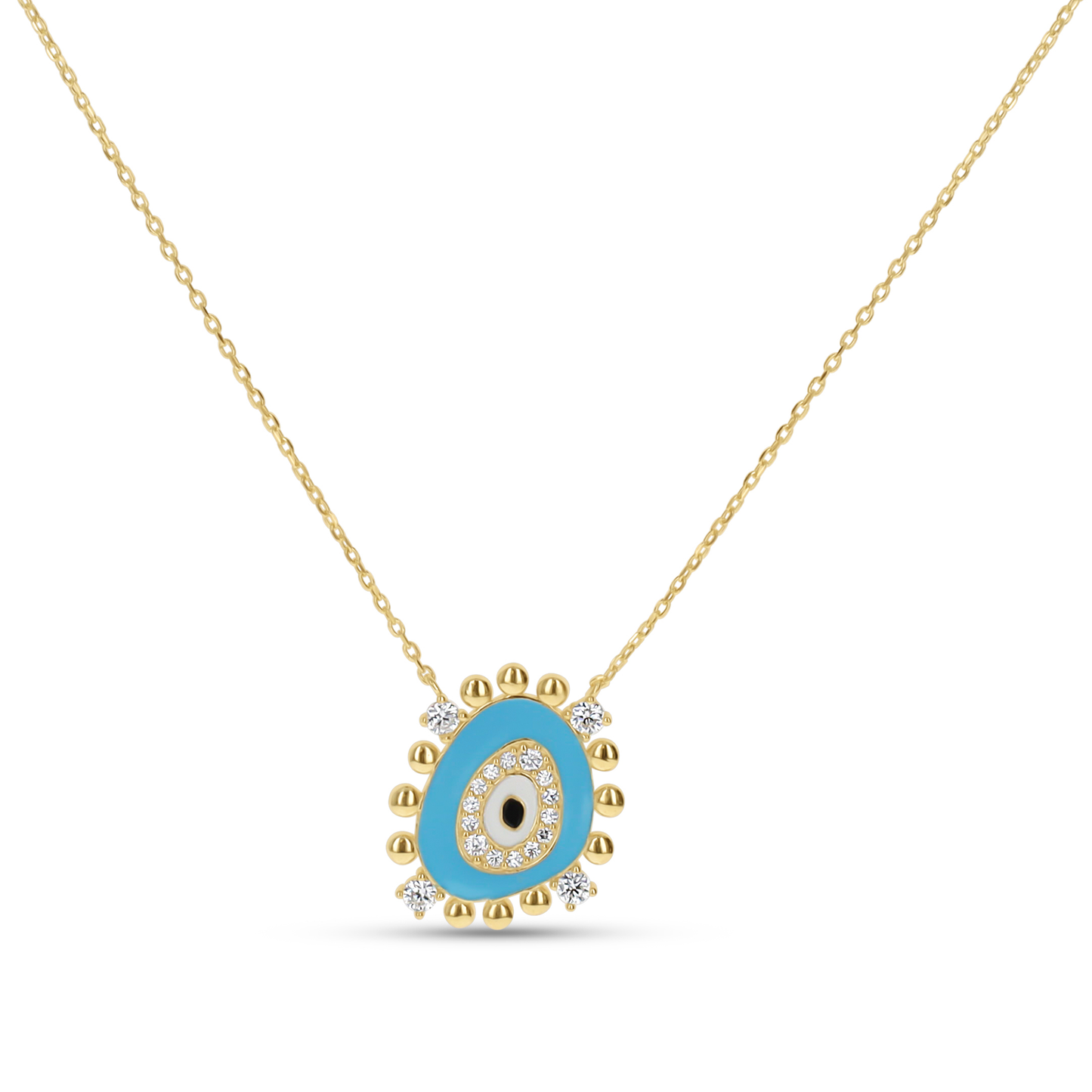 Gold Evil Eye Designer Necklace from Alexandra Marks Jewelry