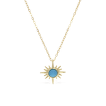 Turquoise Starburst Gold Necklace from Alexandra Marks Jewelry