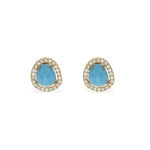 Turquoise Free Form Gold Stud Earrings from Alexandra Marks Jewelry