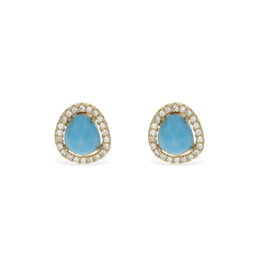 
            
                Load image into Gallery viewer, Turquoise Free Form Gold Stud Earrings from Alexandra Marks Jewelry
            
        