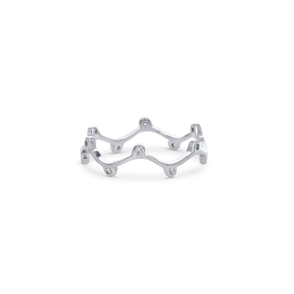 Silver Thin Organic Stacking Ring