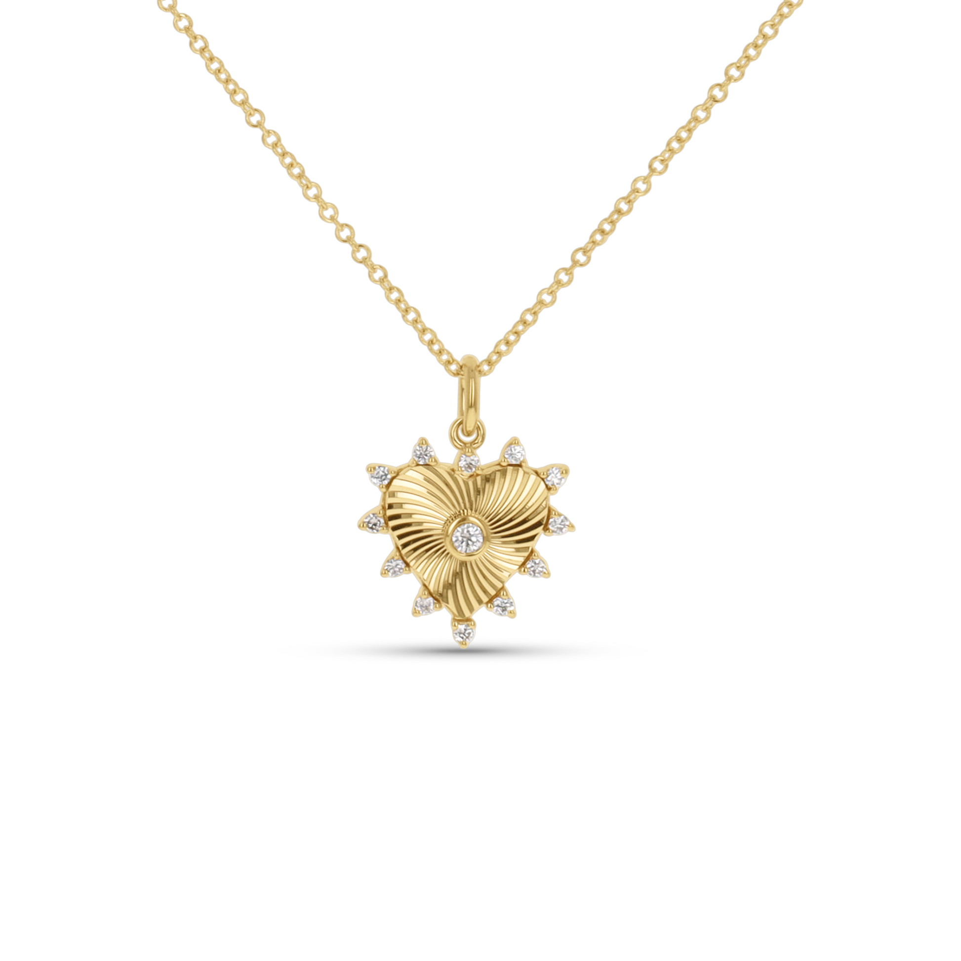 Starburst Heart Necklace in Gold from Alexandra Marks Jewelry