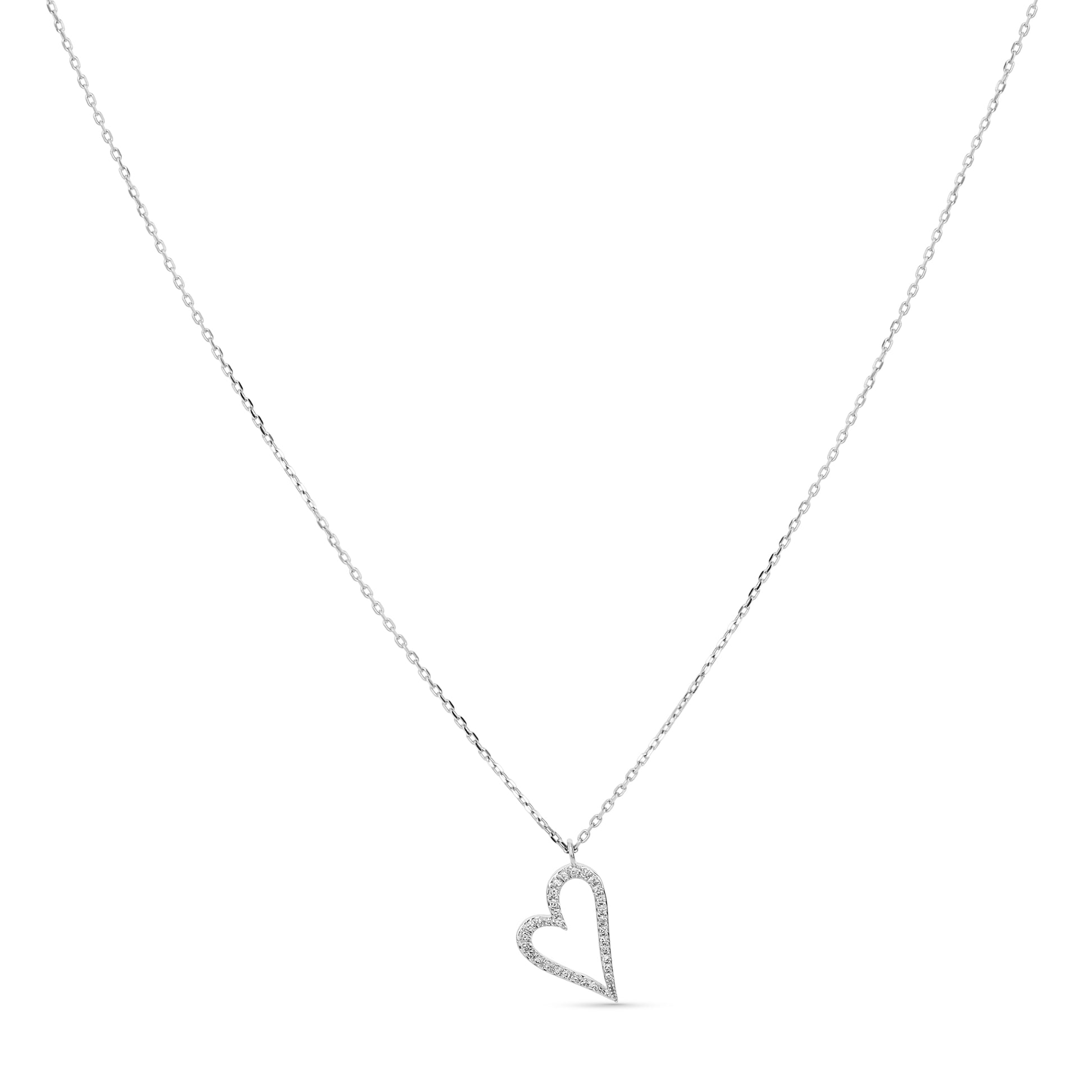 Diamond Open Heart Necklace - Alexandra Marks Jewelry