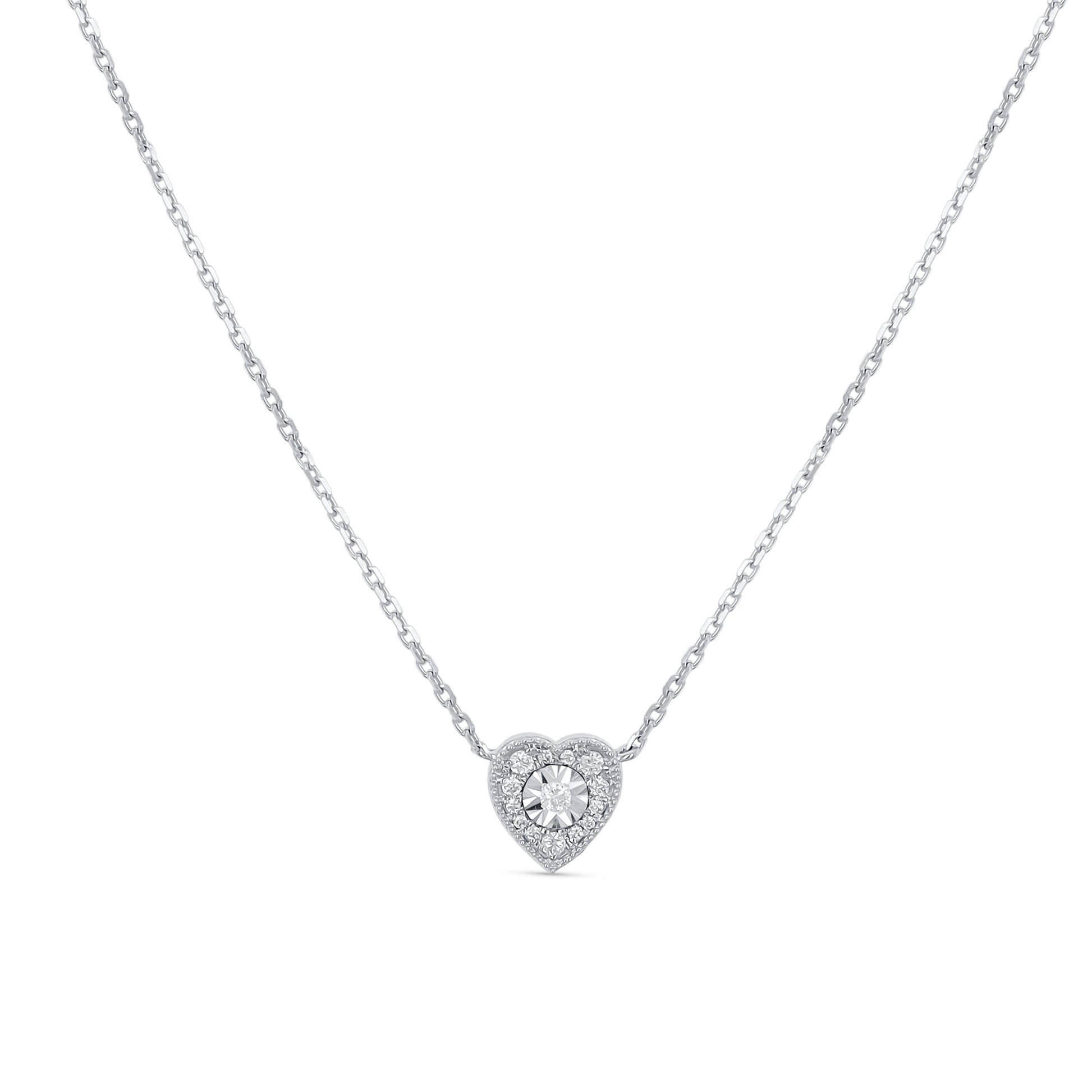 Vintage Inspired Diamond Heart Necklace | Alexandra Marks Jewelry