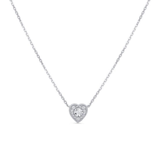 Vintage Inspired Diamond Heart Necklace | Alexandra Marks Jewelry