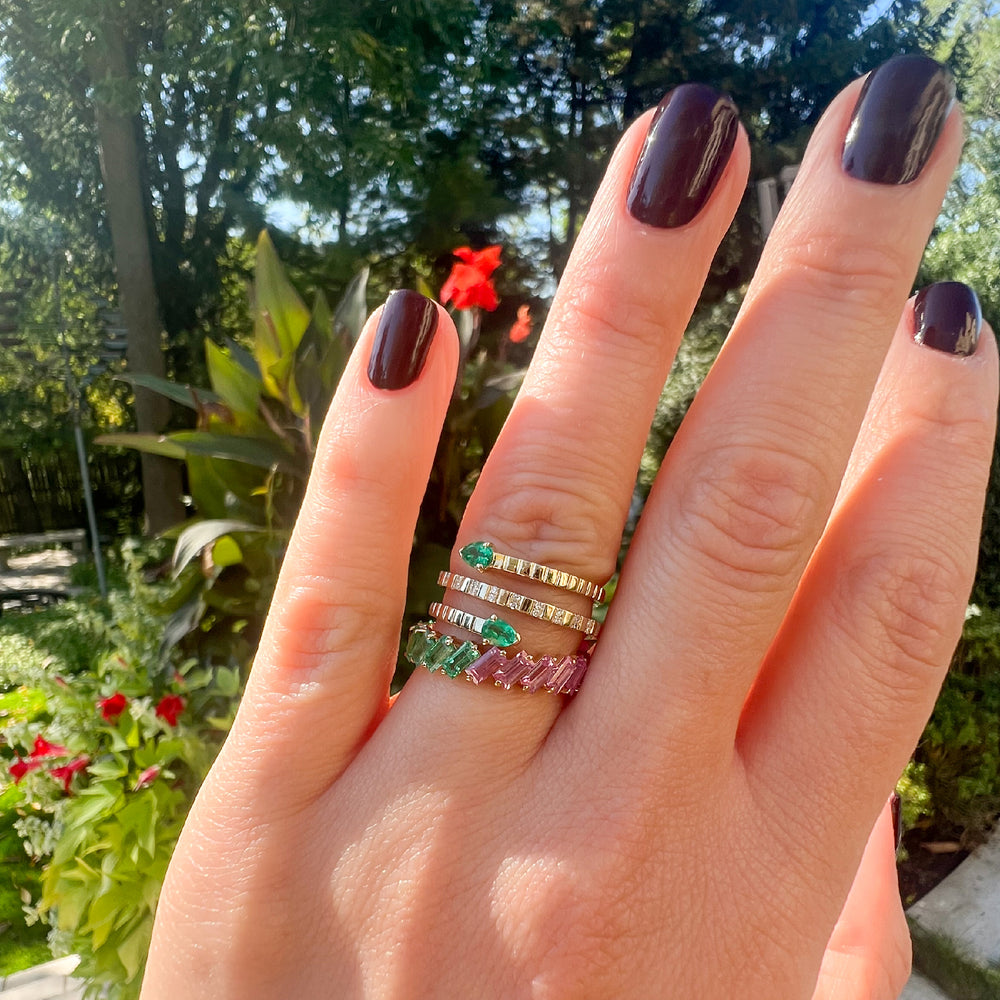 Triple Wrap Diamond & Emerald Ring from Alexandra Marks Jewelry