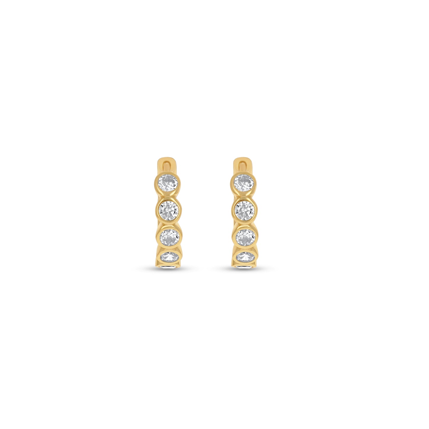 Bezel Classic CZ Huggie Hoops from Alexandra Marks Jewelry