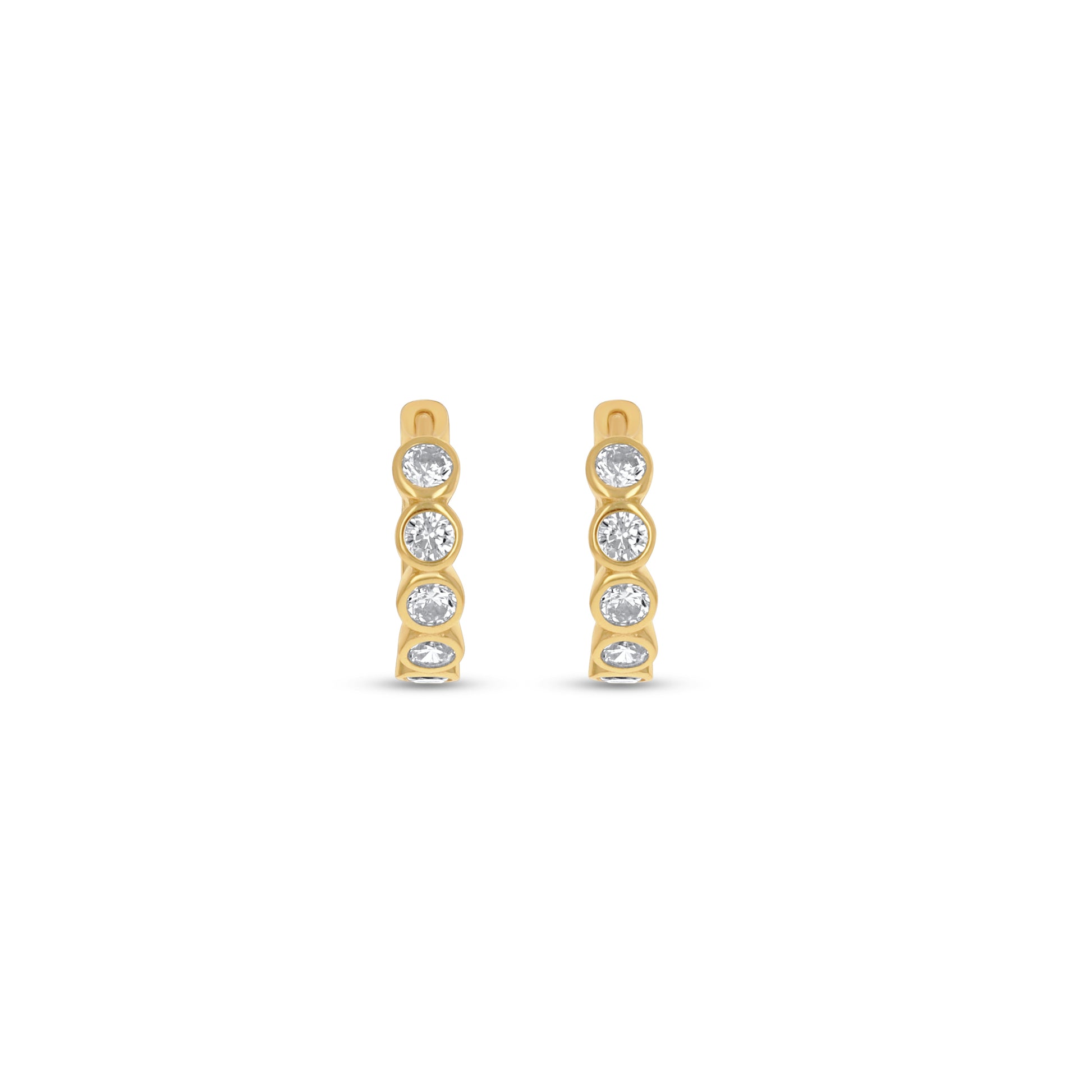 Bezel Classic CZ Huggie Hoops from Alexandra Marks Jewelry