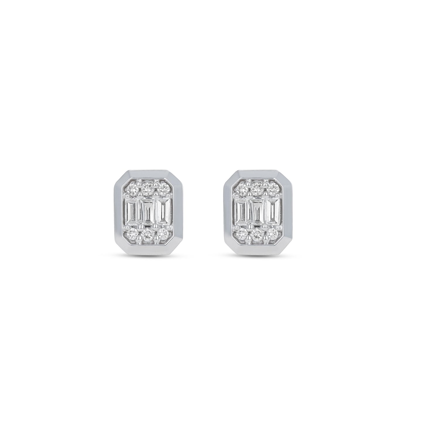 Modern Oval Diamond Stud Earrings in 14kt White Gold - Alexandra Marks Jewelry