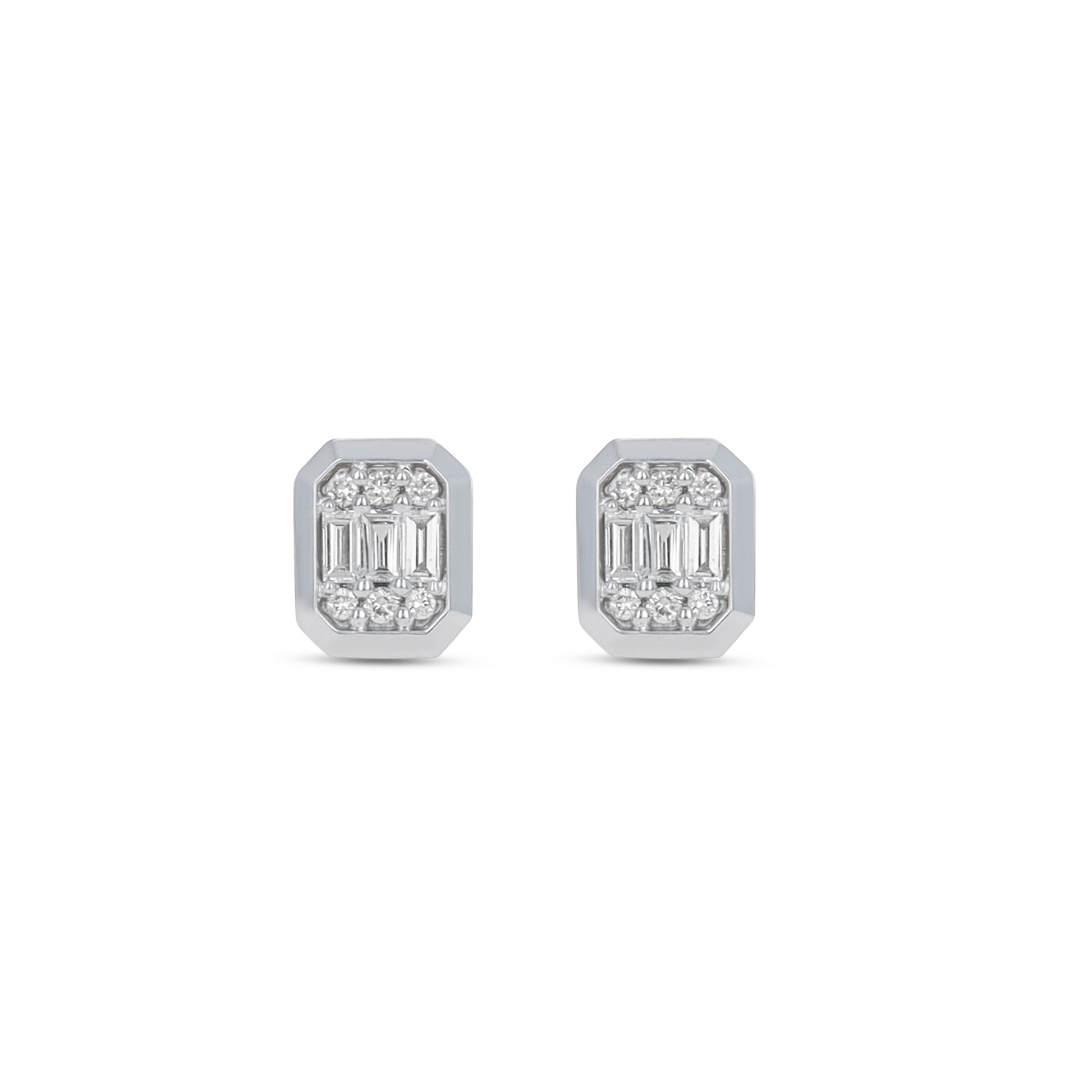 Modern Oval Diamond Stud Earrings in 14kt White Gold - Alexandra Marks Jewelry