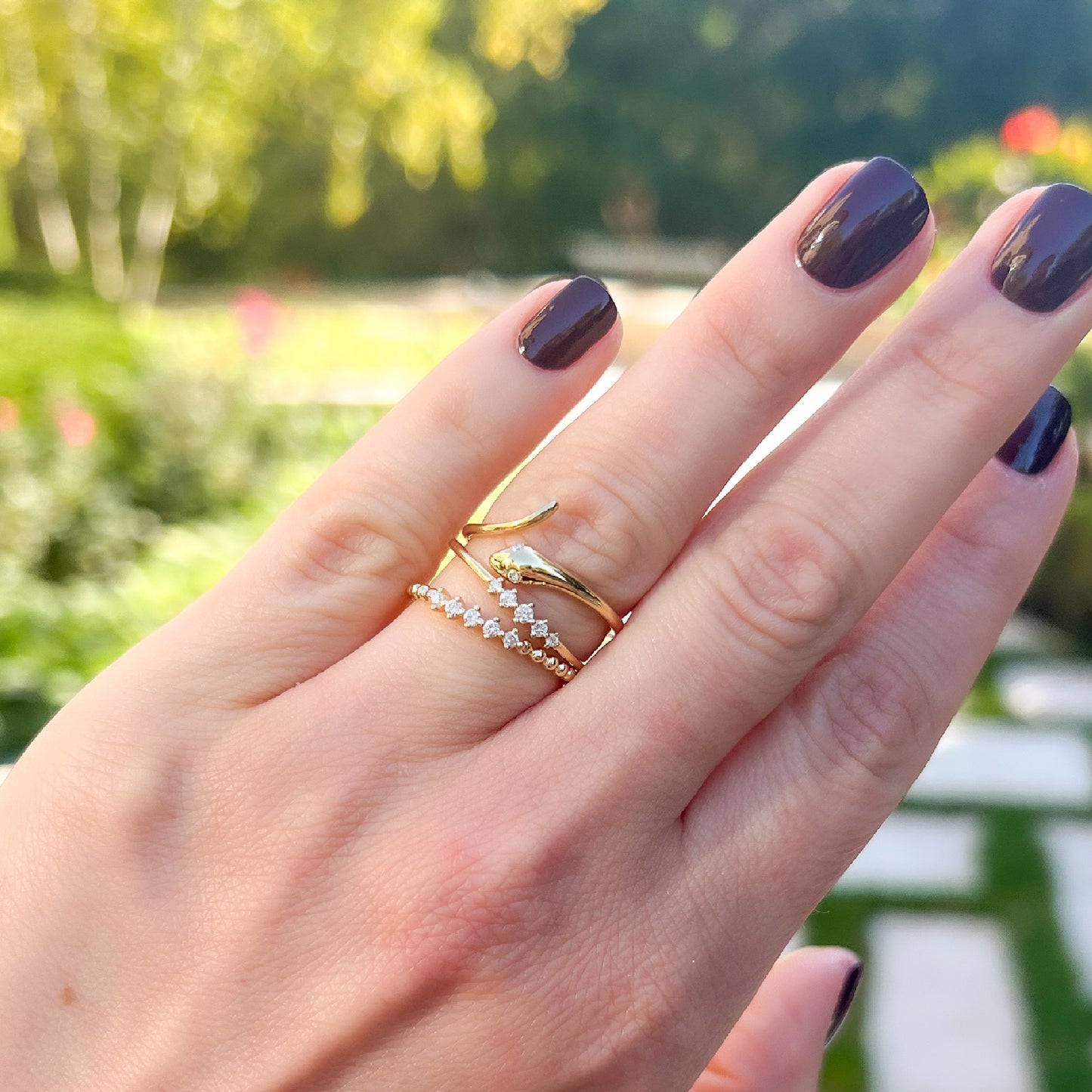 Dainty Diamond Fashion Rings in Gold from Alexandra Marks jewelry