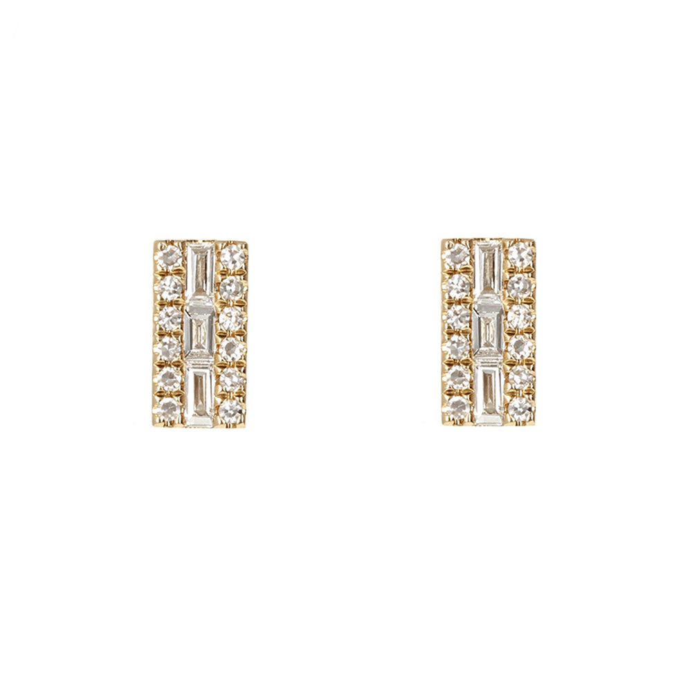 
            
                Load image into Gallery viewer, 14kt Yellow Gold &amp;amp; Diamond Bar Stud Earrings - Alexandra Marks Jewelry
            
        