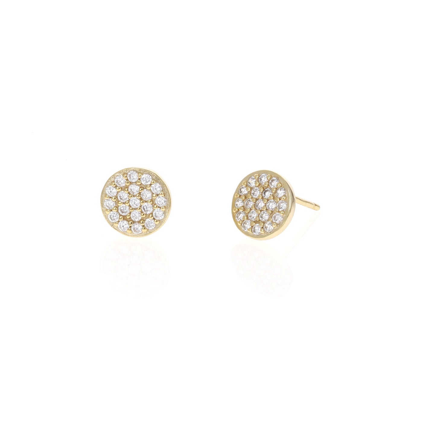 Gold Pave' CZ Stud Earrings 