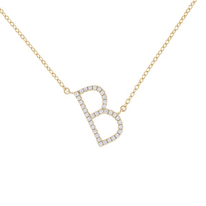 B Initial Necklace - Etsy