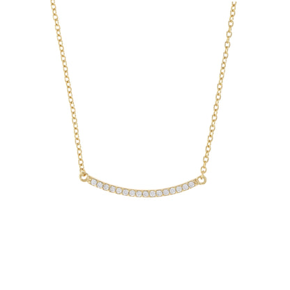 Thin CZ Bar Necklace in Gold Plated Silver | Alexandra Marks Jewelry