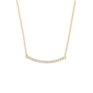 Thin CZ Bar Necklace in Gold Plated Silver | Alexandra Marks Jewelry