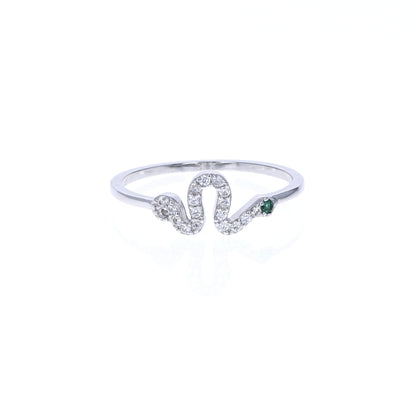 Sterling Silver Cz Snake Ring - Alexandra Marks 