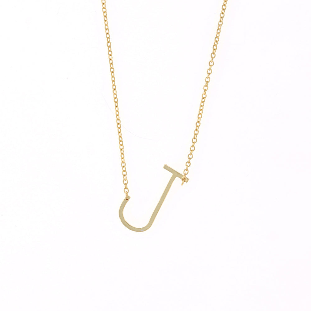 
            
                Load image into Gallery viewer, Gold letter J initial necklace, 18&amp;quot;
            
        