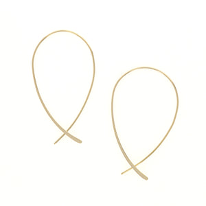 
            
                Load image into Gallery viewer, gold thin criss cross hoop earrings
            
        