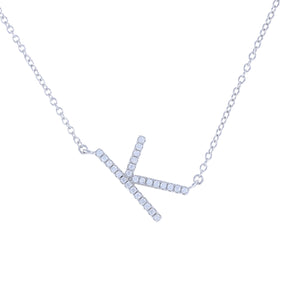 
            
                Load image into Gallery viewer, Cz Letter K initial necklace in silver
            
        