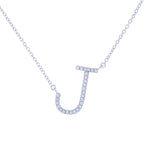 Letter J necklace in sterling silver