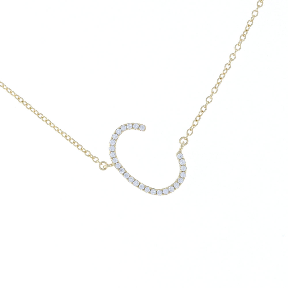 
            
                Load image into Gallery viewer, Cz Letter C necklace in gold
            
        