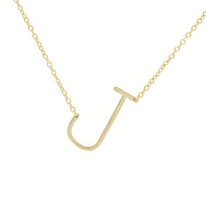 
            
                Load image into Gallery viewer, Gold sideways letter J initial necklace
            
        