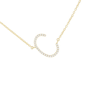 
            
                Load image into Gallery viewer, Cz Letter C initial necklace in gold
            
        