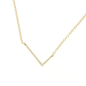 Alexandra Marks - gold sideways letter L initial necklace