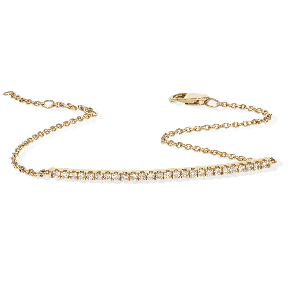 Thin Diamond Bar Bracelet in 14k Gold | Alexandra Marks Jewelry